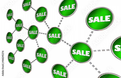 Sales Increasing Multiplying Connected Circle Network 3d Illustration