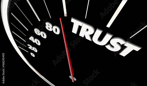 Obraz na plátně Trust Honesty Reliable Speedometer Measure Results 3d Illustration