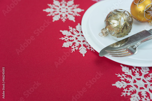 Red and white Christmas table