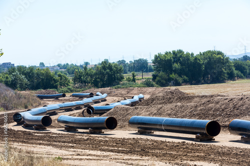 Construction of gas pipeline Trans Adriatic Pipeline - TAP in north Greece. The pipeline starts from the Caspian sea and reaches the coast of southern Italy © ververidis