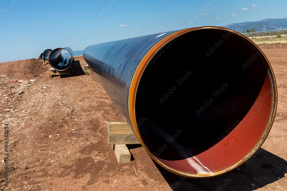 Construction of gas pipeline Trans Adriatic Pipeline - TAP in north Greece. The pipeline starts from the Caspian sea and reaches the coast of southern Italy Construction of gas pipeline Trans Adriatic Pipeline - TAP in north Greece. The pipeline starts from the Caspian sea and reaches the coast of southern Italy