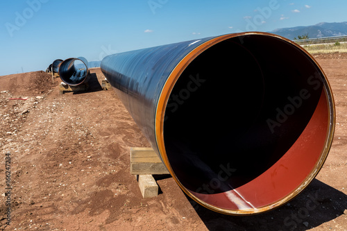 Wallpaper Mural Construction of gas pipeline Trans Adriatic Pipeline - TAP in north Greece. The pipeline starts from the Caspian sea and reaches the coast of southern Italy Torontodigital.ca