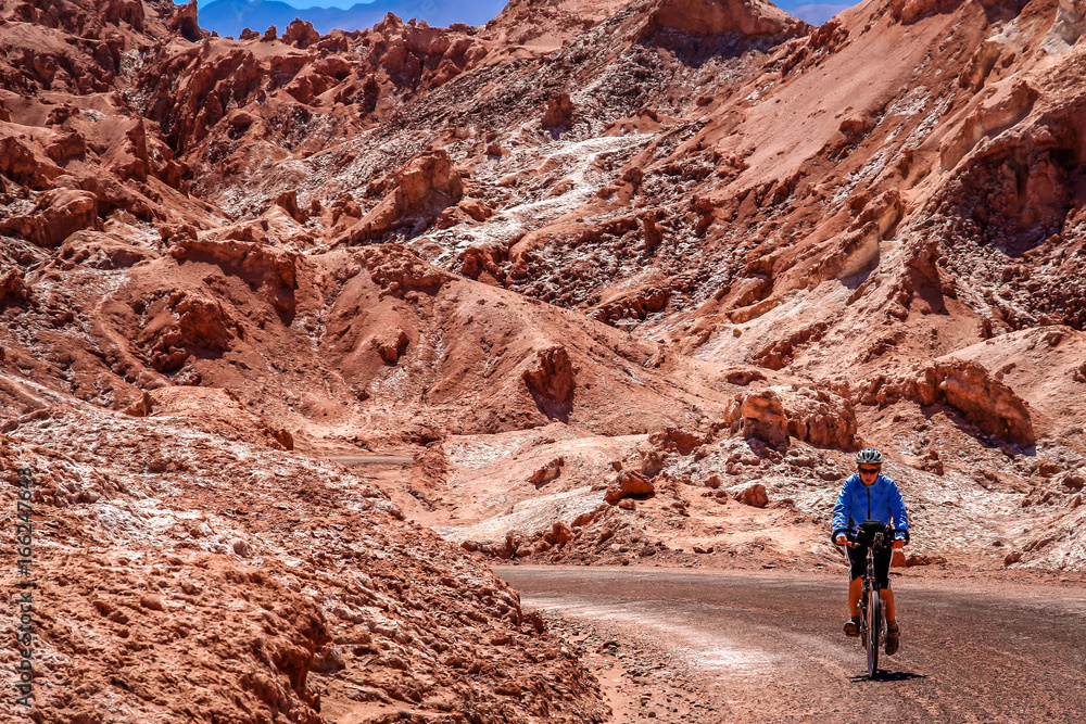 Cycling through the famous Valle the la Luna  in Chile