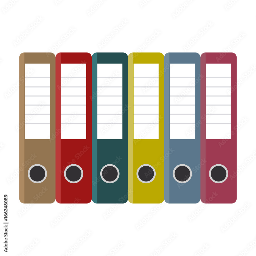 Set of colored ring binders. Office folders Set of colored ring binders. Office folders