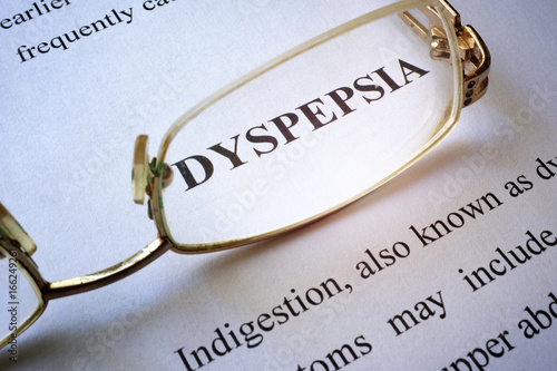 Page with title dyspepsia and glasses.