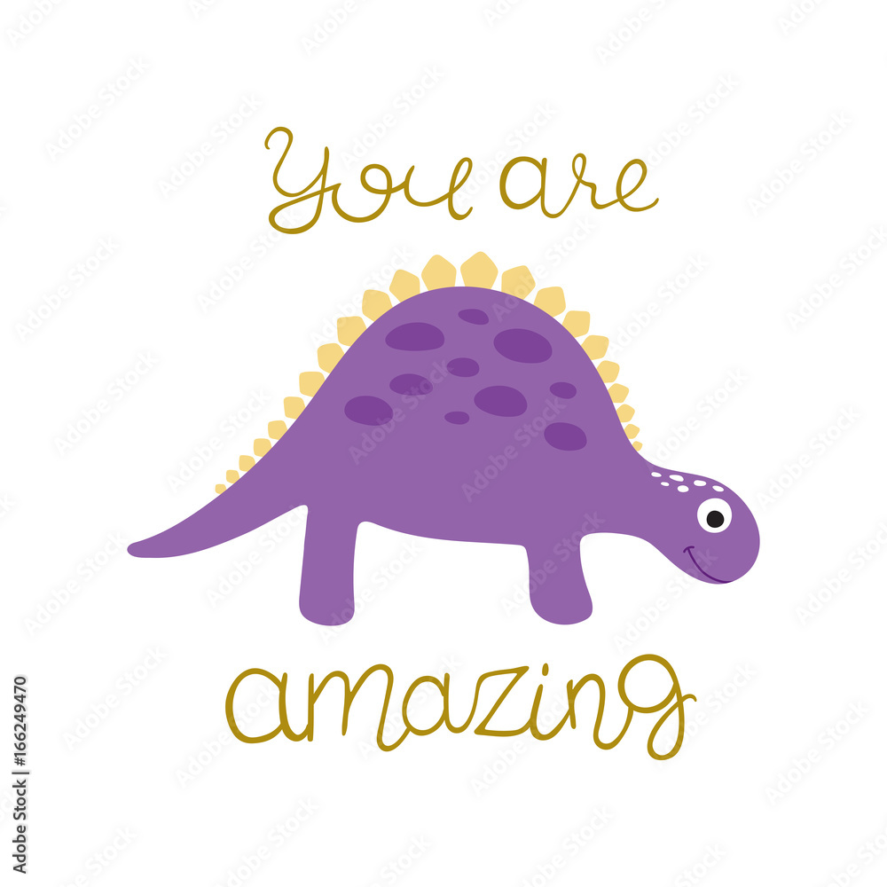 Naklejka premium Cute dino illustration