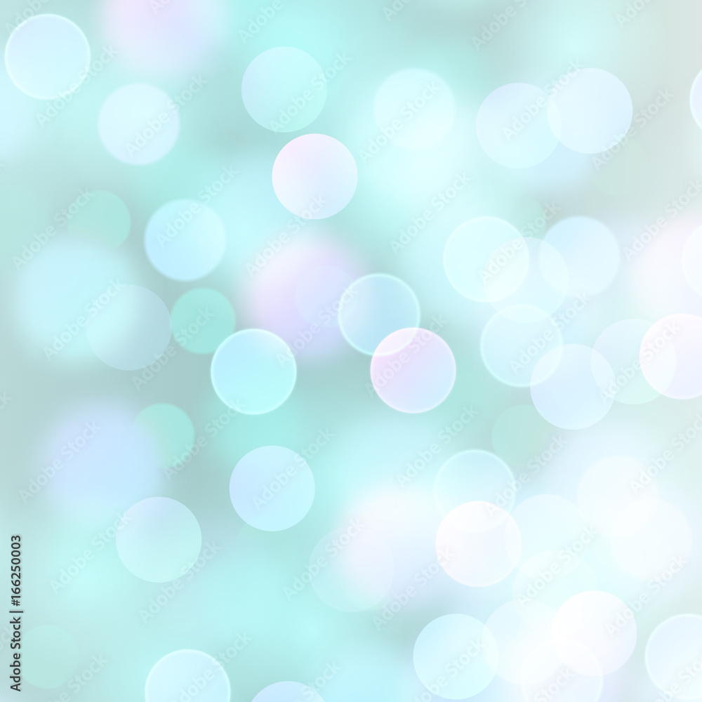 Vector realistic abstract background with blurred defocused light blue bokeh lights