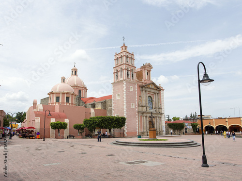 plaza de Tequisquiapan con parroquia de Queretaro mexico photo