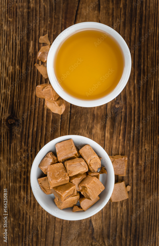 Syrup (Caramel taste) (selective focus, close-up shot) Syrup (Caramel taste) (selective focus, close-up shot)