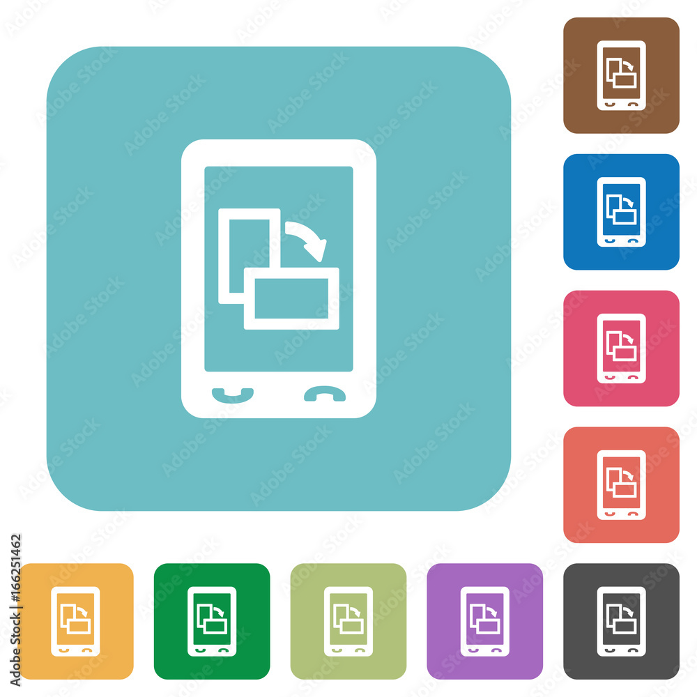 Change mobile display orientation rounded square flat icons Change mobile display orientation rounded square flat icons