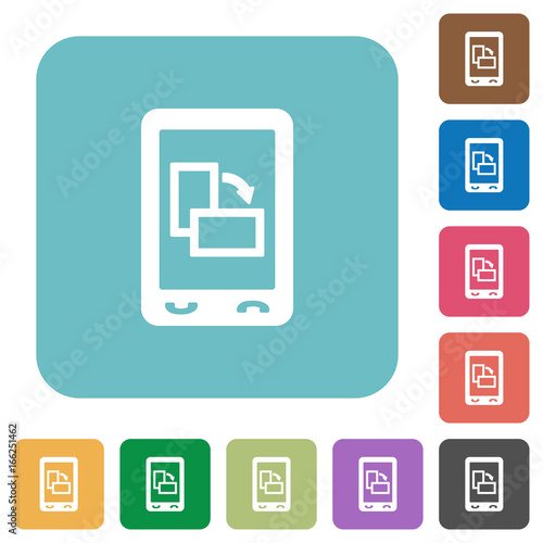 Change mobile display orientation rounded square flat icons
