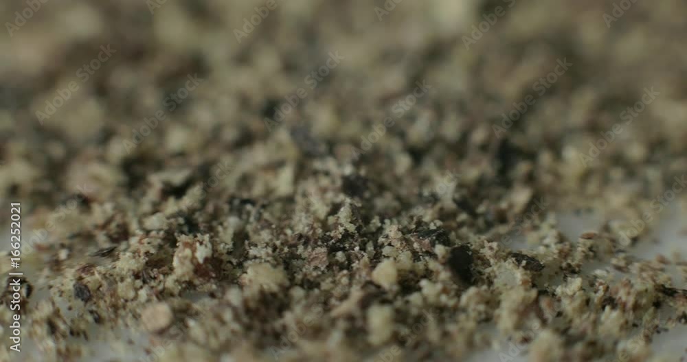 Ground black pepper on a white plate, macro detail of the spice for using in healthy cooking. Ground black pepper on a white plate, macro detail of the spice for using in healthy cooking.