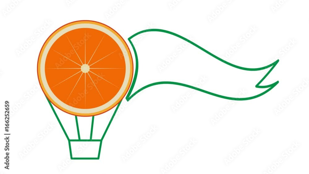 Balloon with orange wheel parts. Cartoon, video,  channel.  Stock Video | Adobe Stock