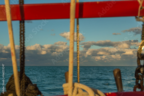 Sailing in the Keys Waiting for Sunset.  Exposure done while in a Sailing Boat in the Keys, USA. photo