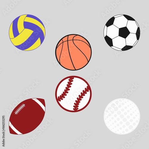 Sports balls set for soccer