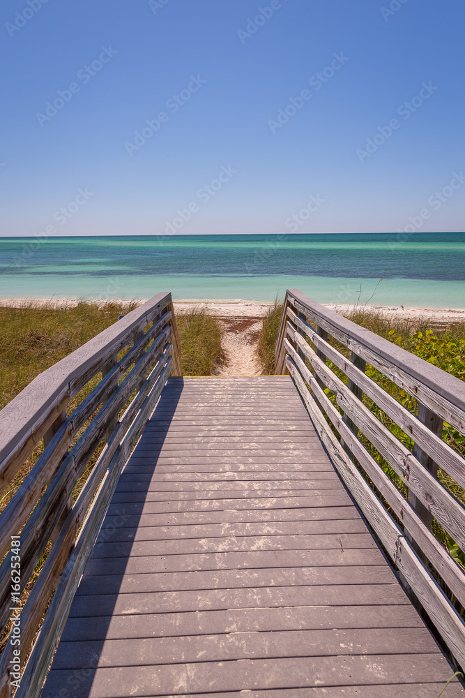Wooden Pier in Bahia Honda State Park. Exposure done in theis beautiful island of the Keys, USA..
