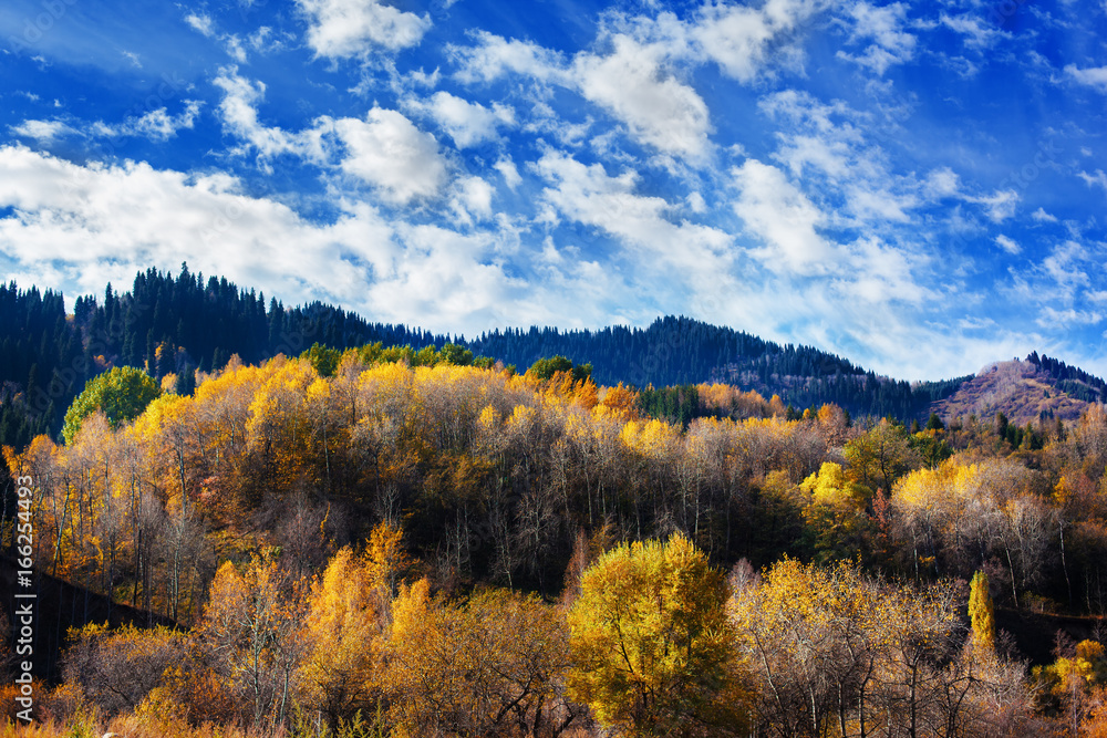 Autumn mountains in Medeo, Kazakhstan