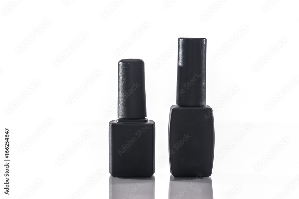 Obraz premium Nail art concept. top and base bottle isolated on white