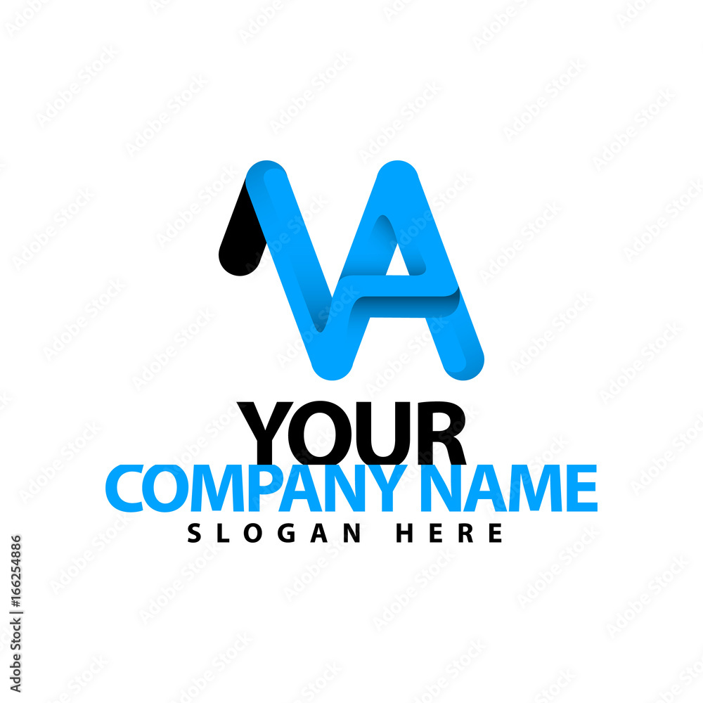 MA, AA, M blue black logo letter MA, AA, M blue black logo letter