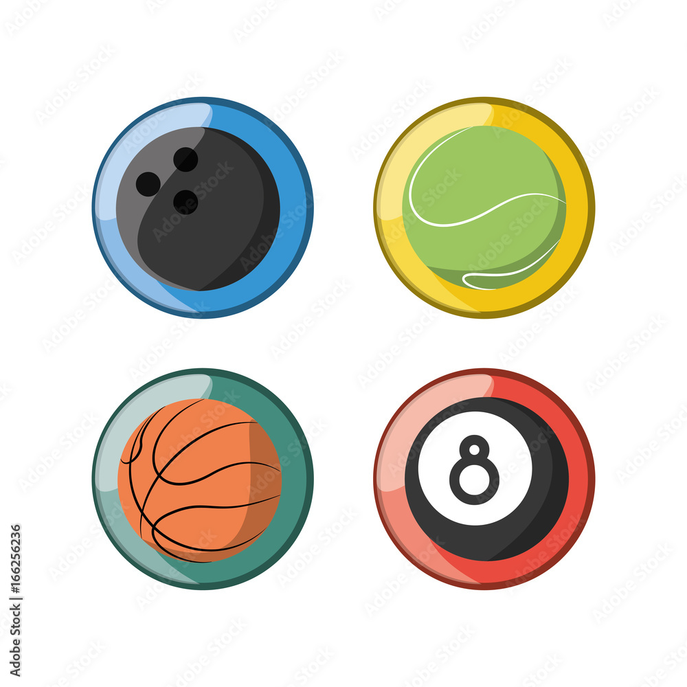 set flat icon ball sport set flat icon ball sport
