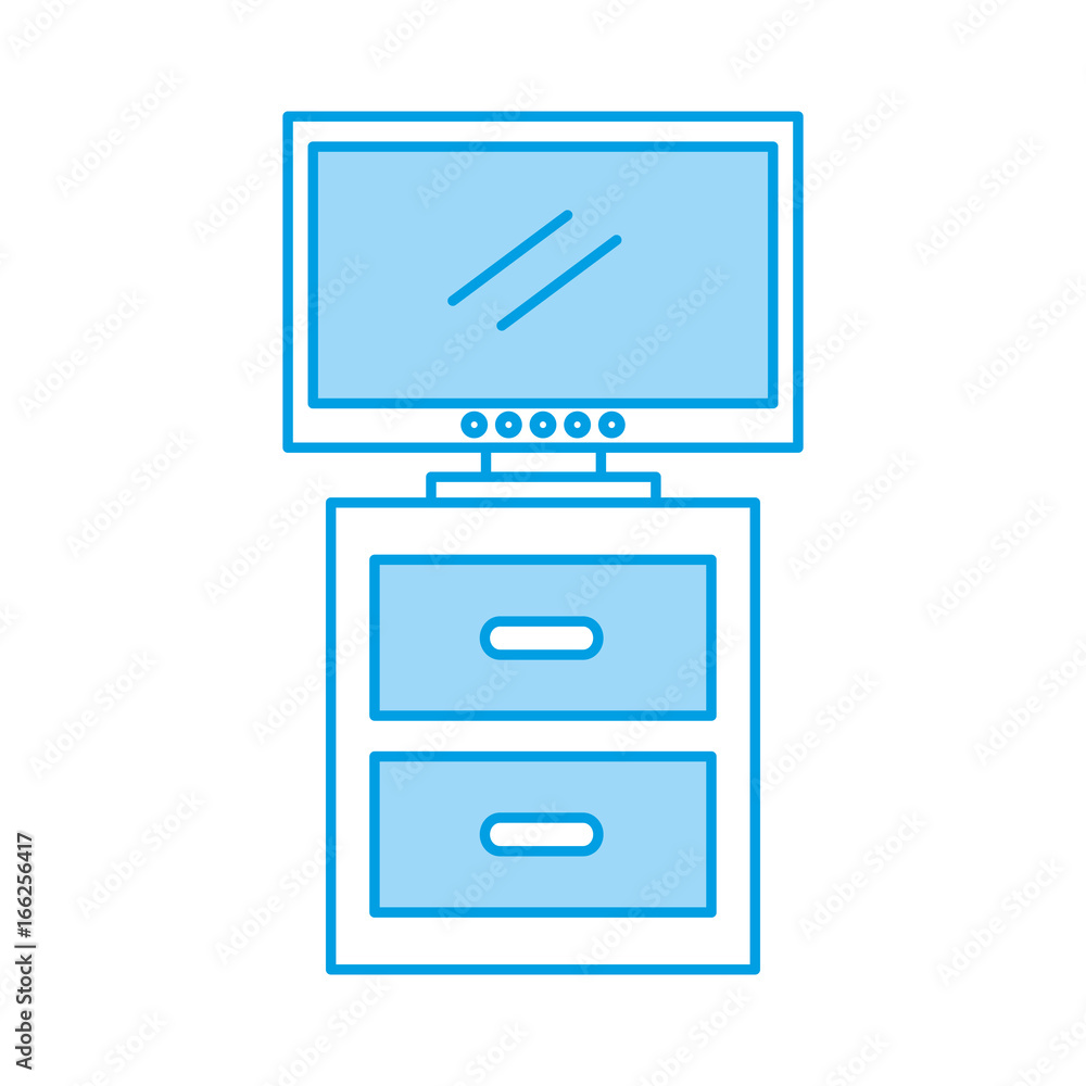 nightstand with tv plasma isolated icon nightstand with tv plasma isolated icon