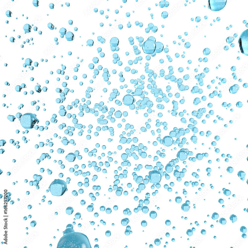 water bubbles on white background.Abstract 3d rendering illustration water bubbles on white background.Abstract 3d rendering illustration