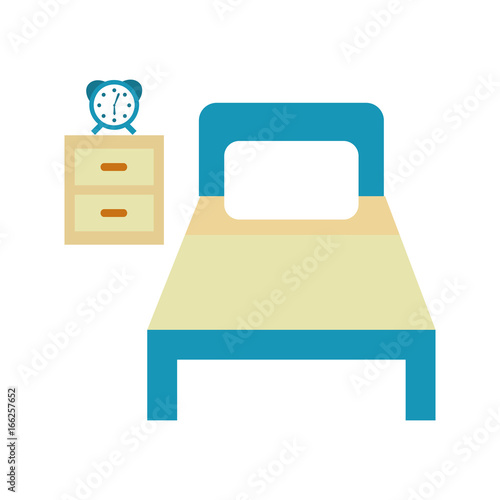bed hotel with nightstand