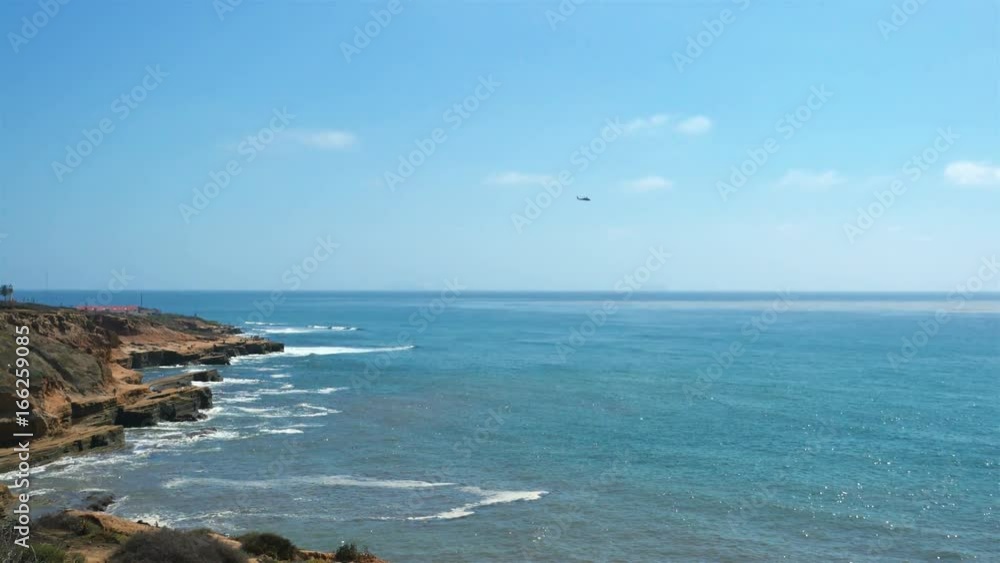 High quality video of ocean panorama in San Diego in 4K High quality video of ocean panorama in San Diego in 4K