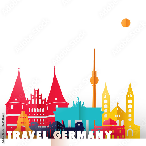 Travel germany paper cut world monuments