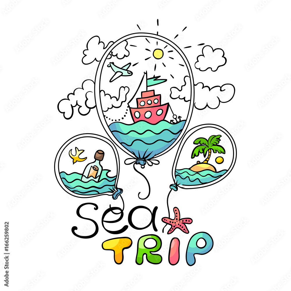 Sea trip vector illustration Sea trip vector illustration