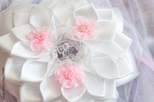 Baby girl christening accessories and flower headband