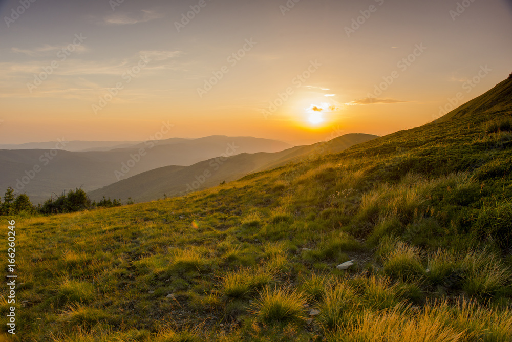 Sunset in the mountains