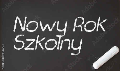 Tablica szkolna, kreda. Nowy rok szkolny.