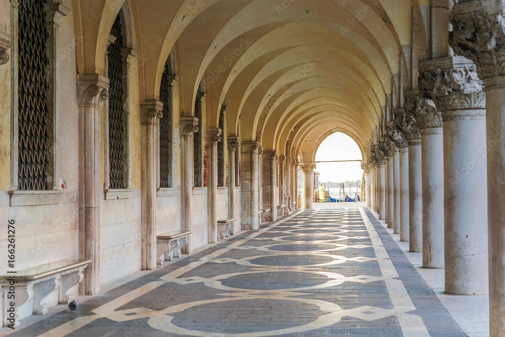 Colonnade of the Doge's Palace in Venice
