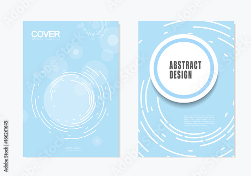 Brochures business template cover design with abstract twirl circle design