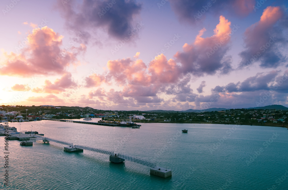 Saint John's harbor at sunrise - Antigua and Barbuda - Caribbean sea