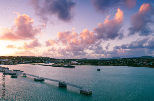 Obraz na płótnie Saint John's harbor at sunrise - Antigua and Barbuda - Caribbean sea w salonie