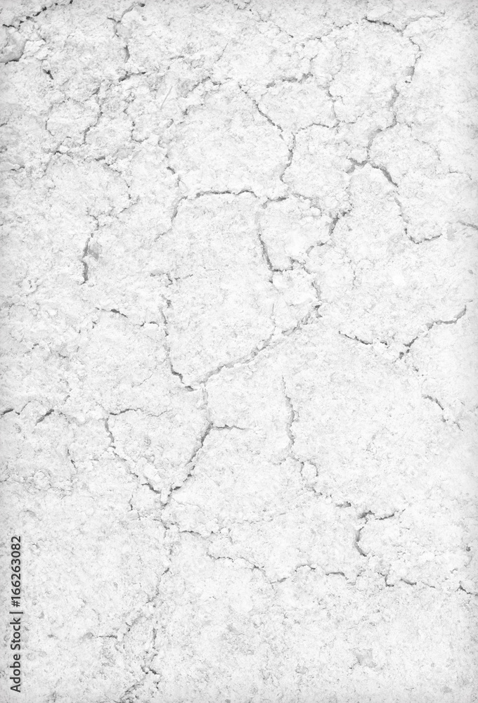 Soil cracks texture white background for design.