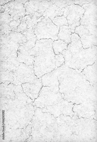 Soil cracks texture white background for design.