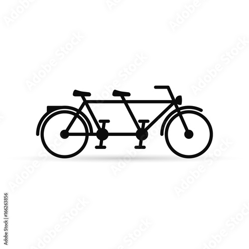 Tandem bike vector icon isolated on white background