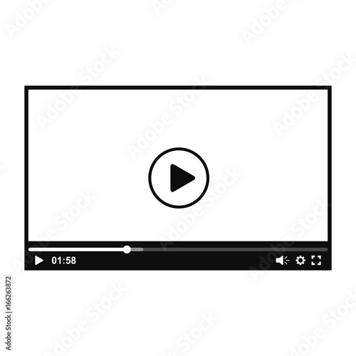 Video player simple black isolated illustration, vector