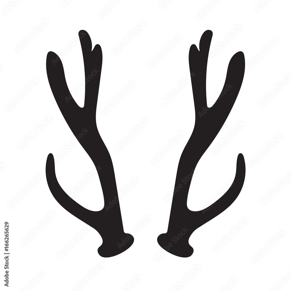 Obraz premium black silhouette of deer antlers