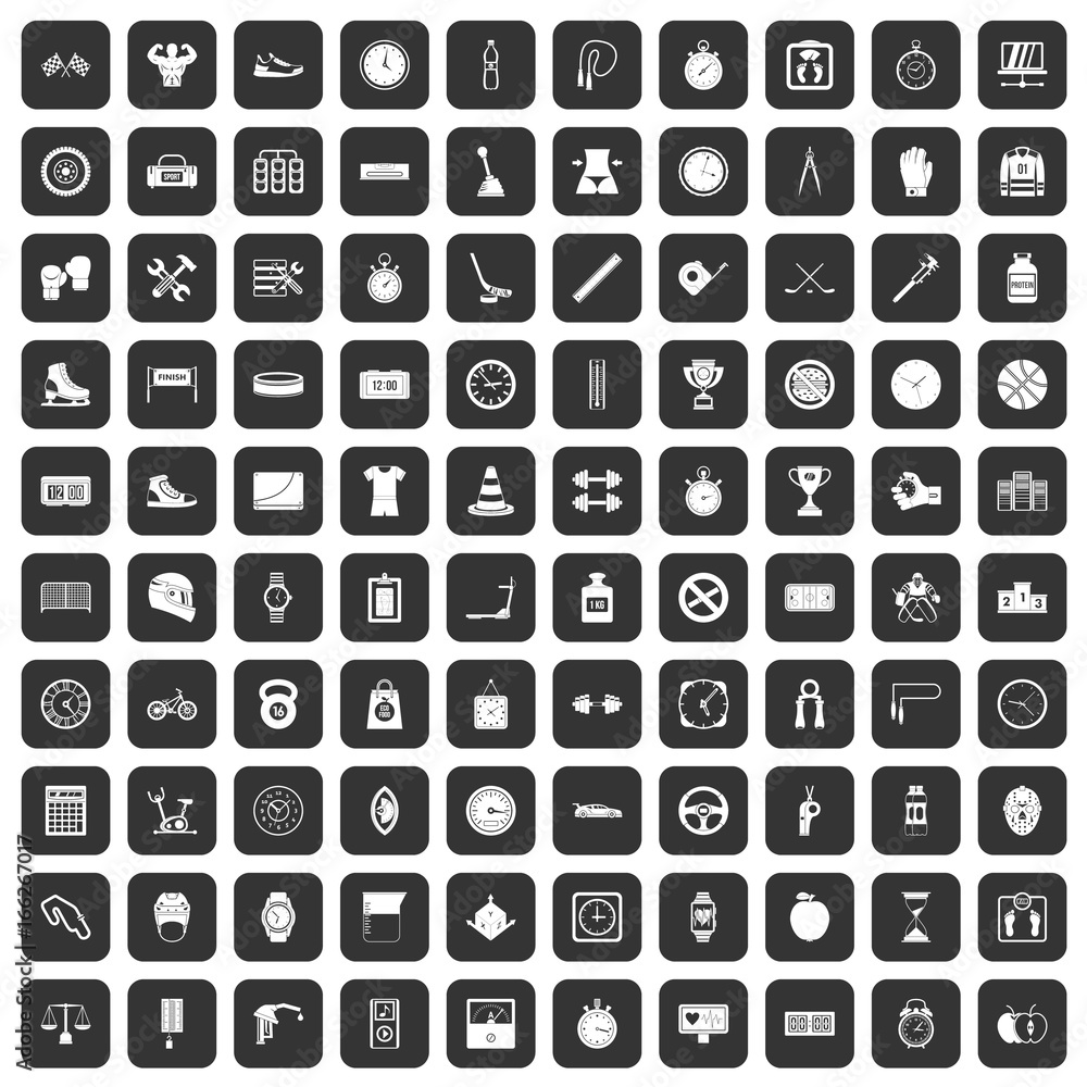 100 stopwatch icons set black 100 stopwatch icons set black