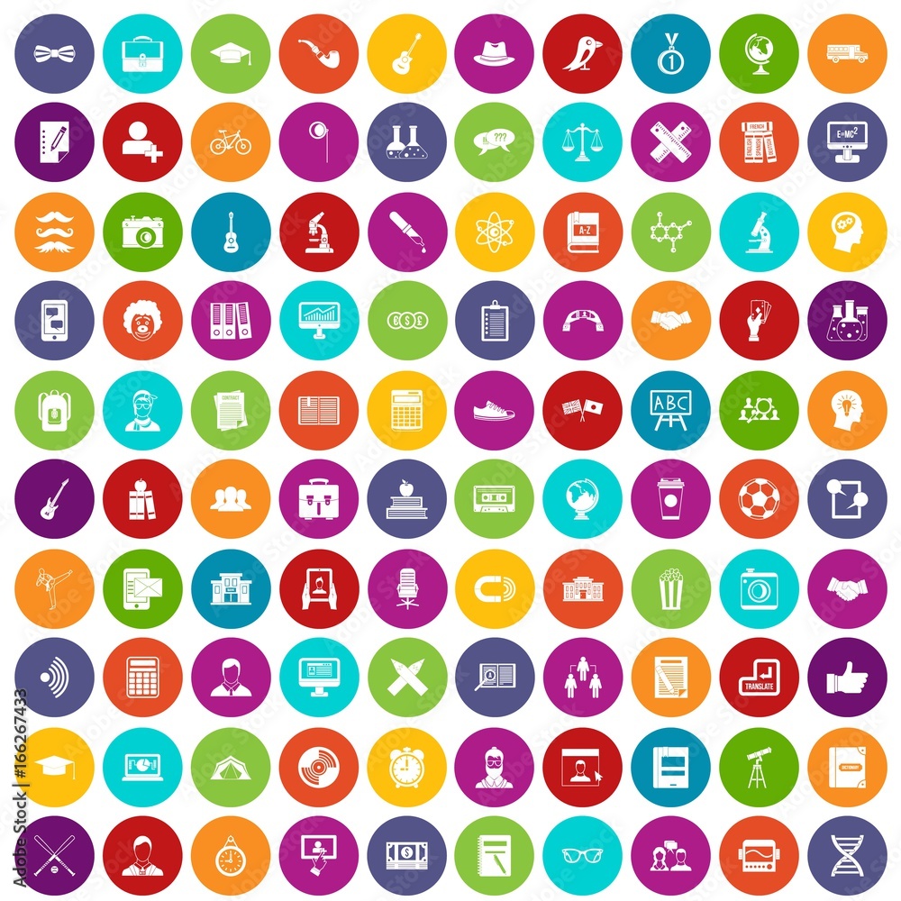 100 student icons set color 100 student icons set color