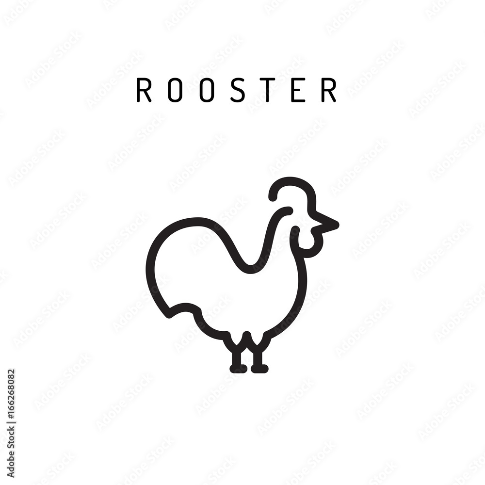 rooster cock vector icon in a linear minimalist style rooster cock vector icon in a linear minimalist style