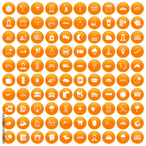 100 dispatcher icons set orange