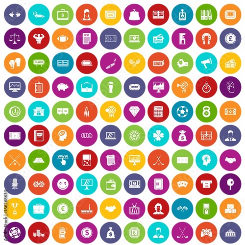 100 sweepstakes icons set color