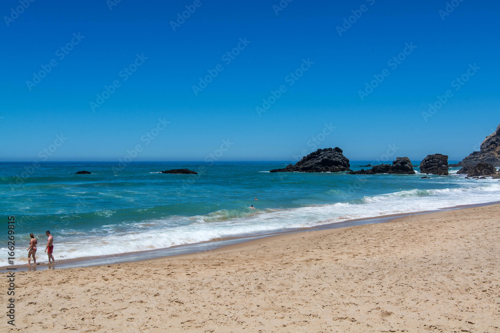 Adraga beach in Almocageme, Portugal.