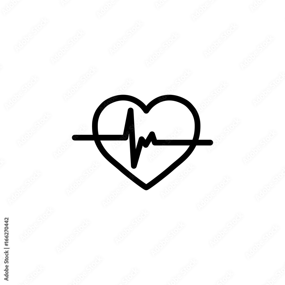 heart beatrate line black icon heart beatrate line black icon
