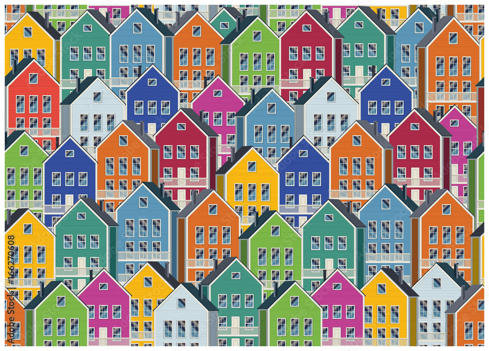 colorful houses pattern